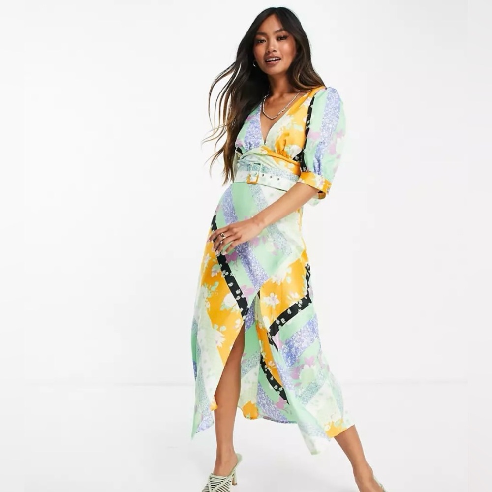 ASOS DESIGN belted midi dress